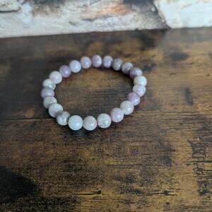 Pink and purple unicorn stone beaded crystal bracelet fairy coquette witch